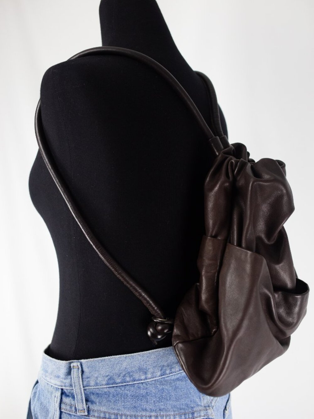 Leather Drawstring Backpack - Picture 2 of 10